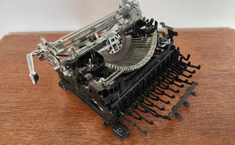 Disassembled typewriter